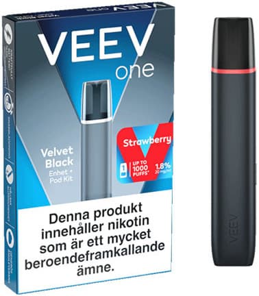 VEEV One Velvet Black Device & Strawberry Pod