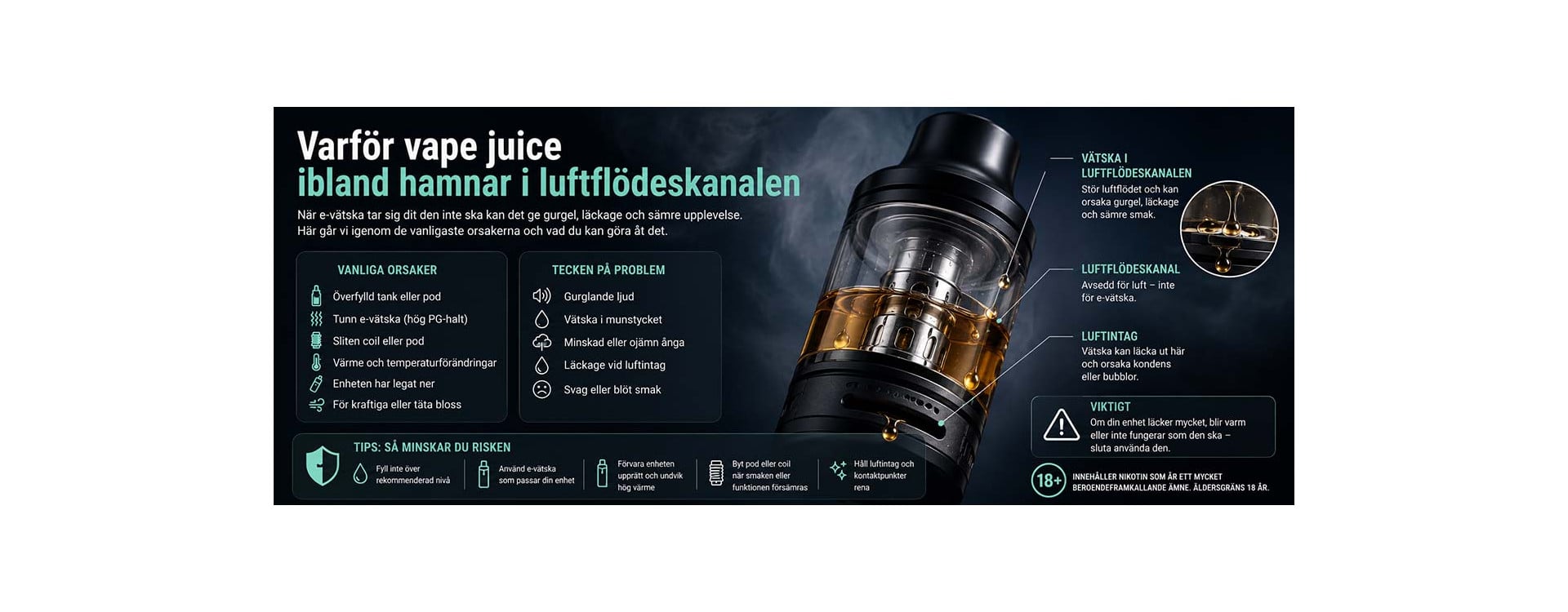 Varför vape juice ibland hamnar i luftflödeskanalen Varför vape juice ibland hamnar i luftflödeskanalen